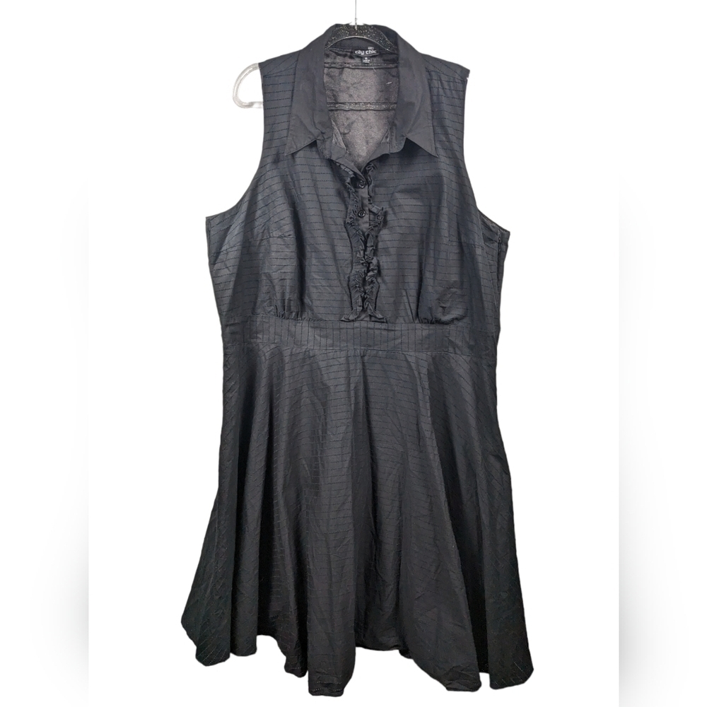 City Chic Sleeveless Shirt Dress Sz XL